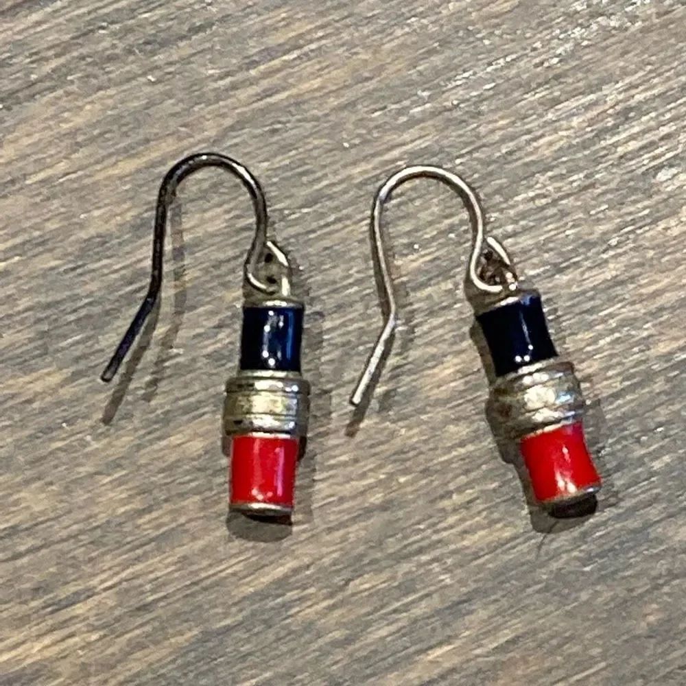 Earrings vintage red white and blue